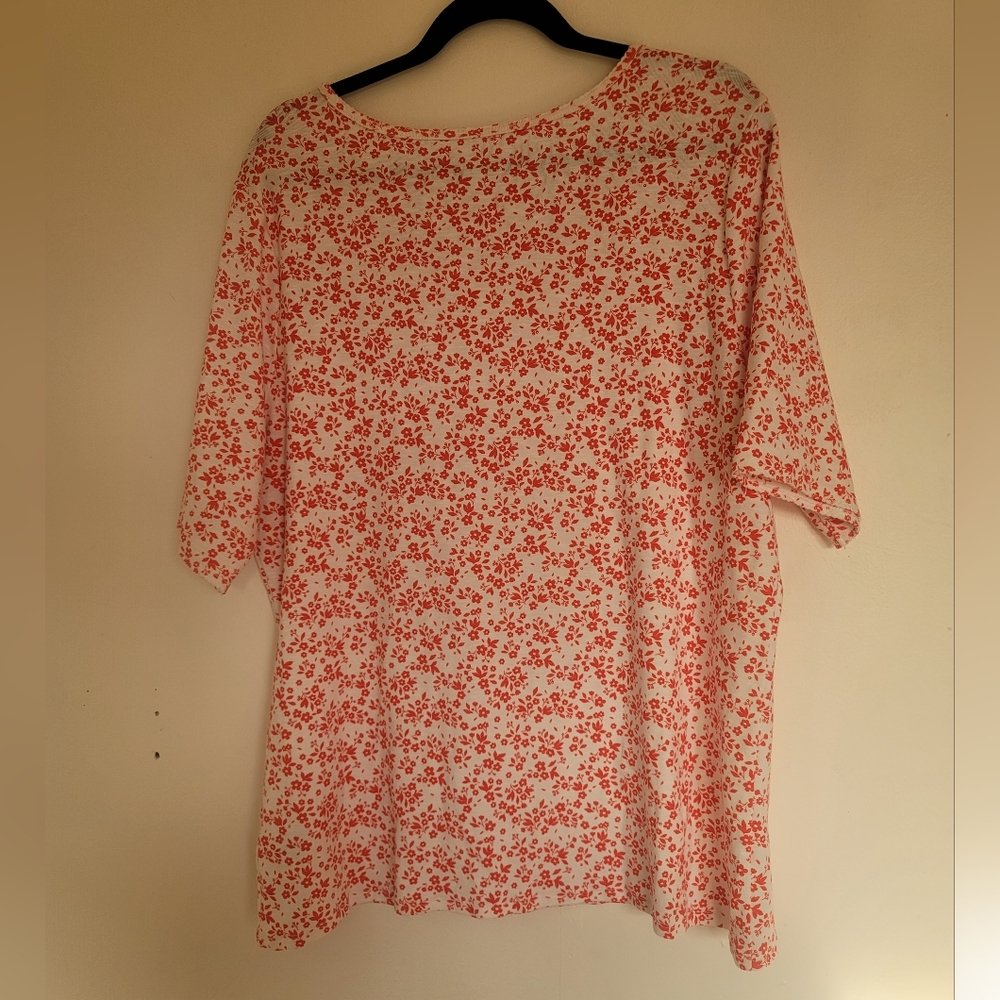 Time and Tru Top XXXL Floral vibrant 58%cotton Minimalisf Classic - Picture 4 of 6